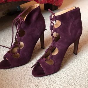 Lace up purple heels